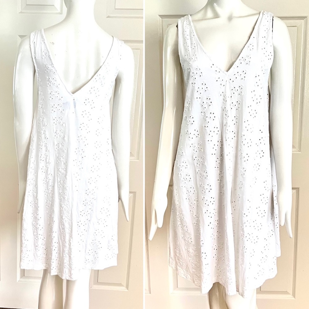 ASOS-100% Cotton-V Front & Back- Broderie Sun/Beach Dress-Sz 8